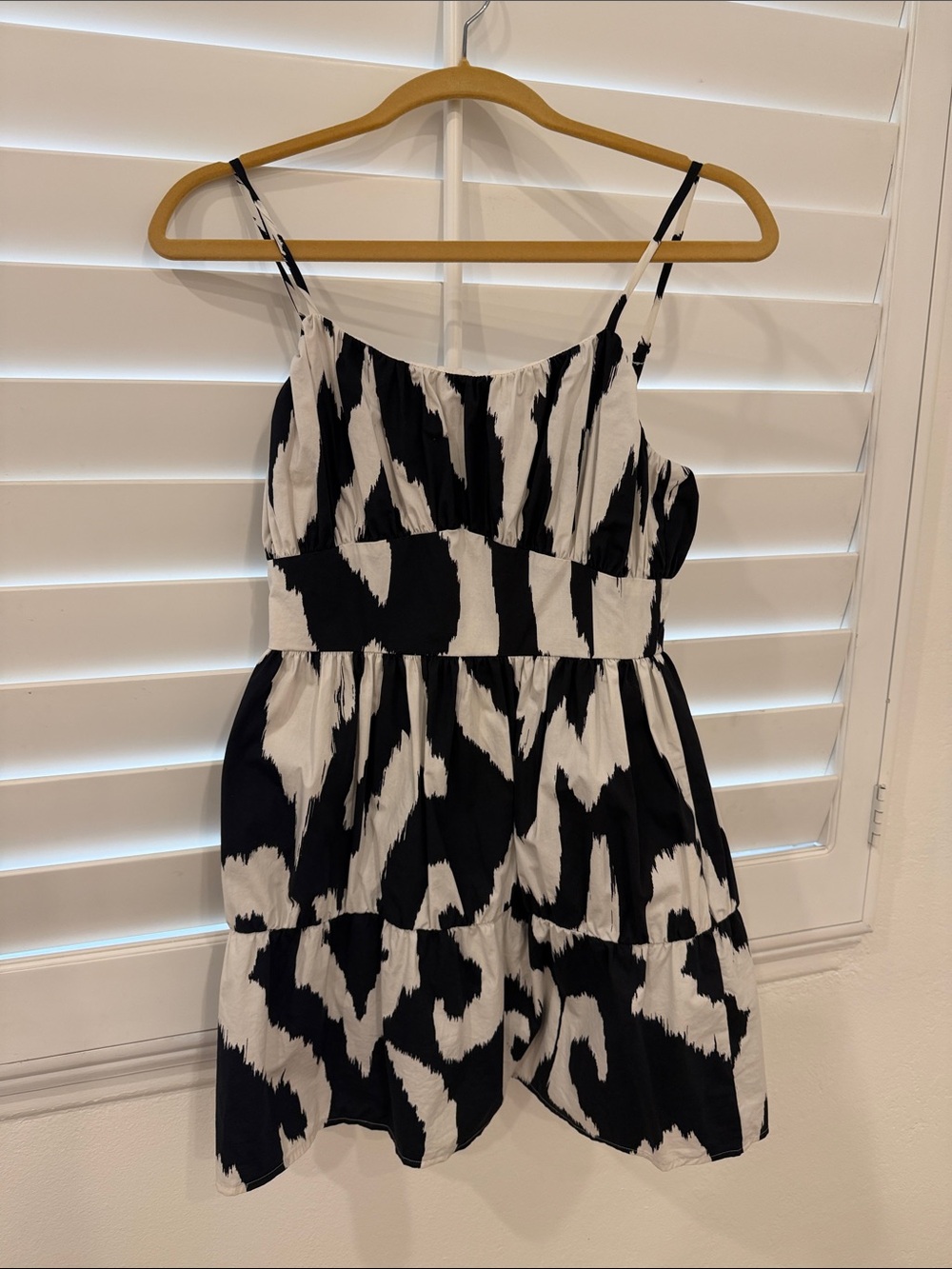 Express Black and Off White Printed Mini Dress